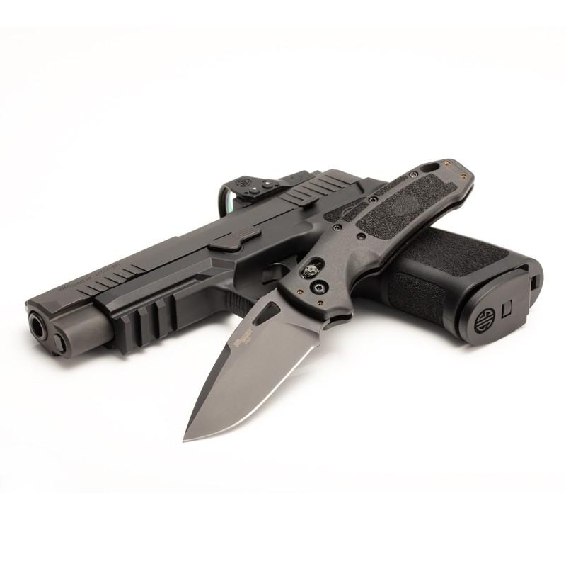 Hogue K320 Nitron Manual Folder 3 1/2" Drop Point Blade Black - Precision Shot Firearms