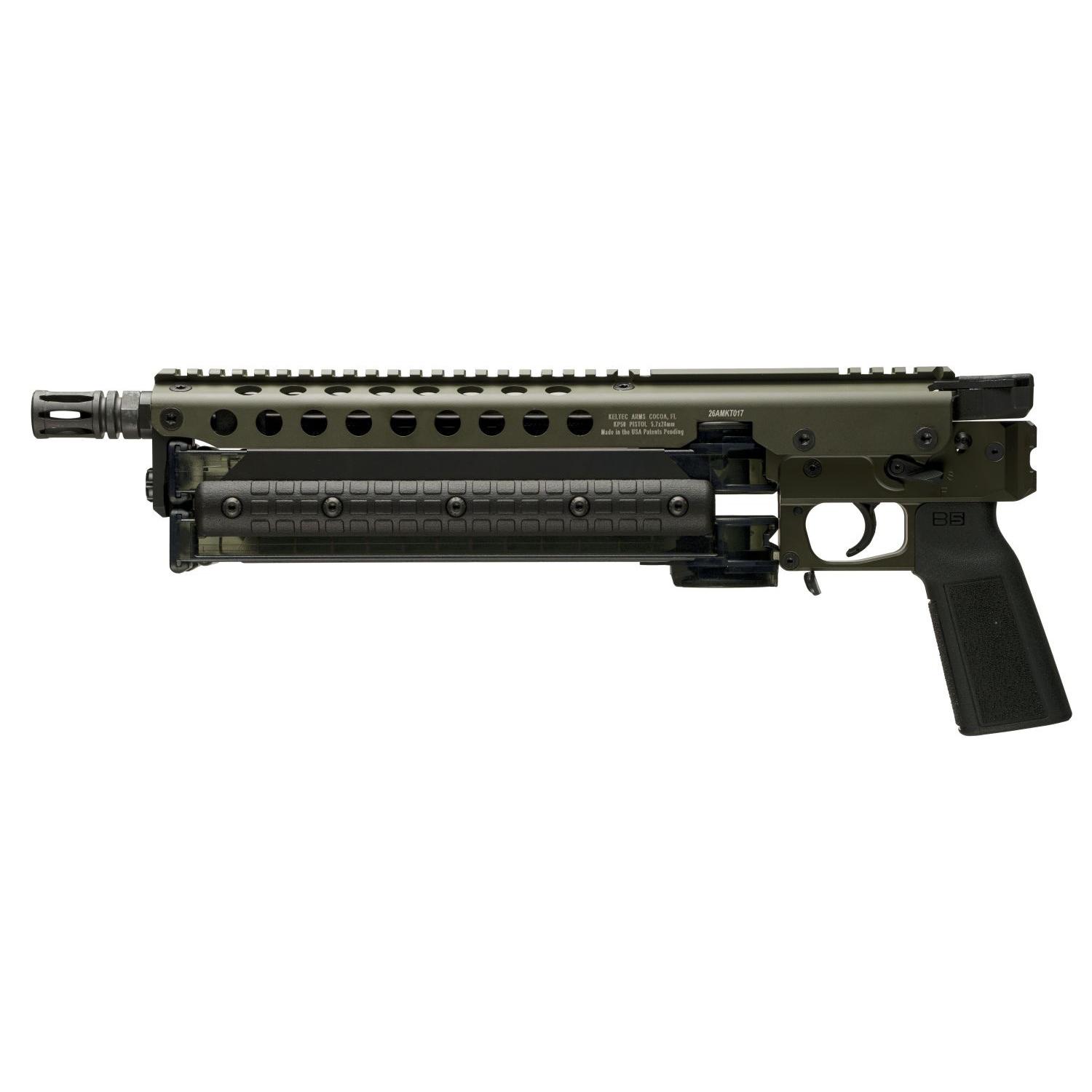 Kel-Tec KP50 Pistol 5.7x28mm 50rd Magazines(1) 9.6" Threaded Barrel OD Green - Precision Shot Firearms