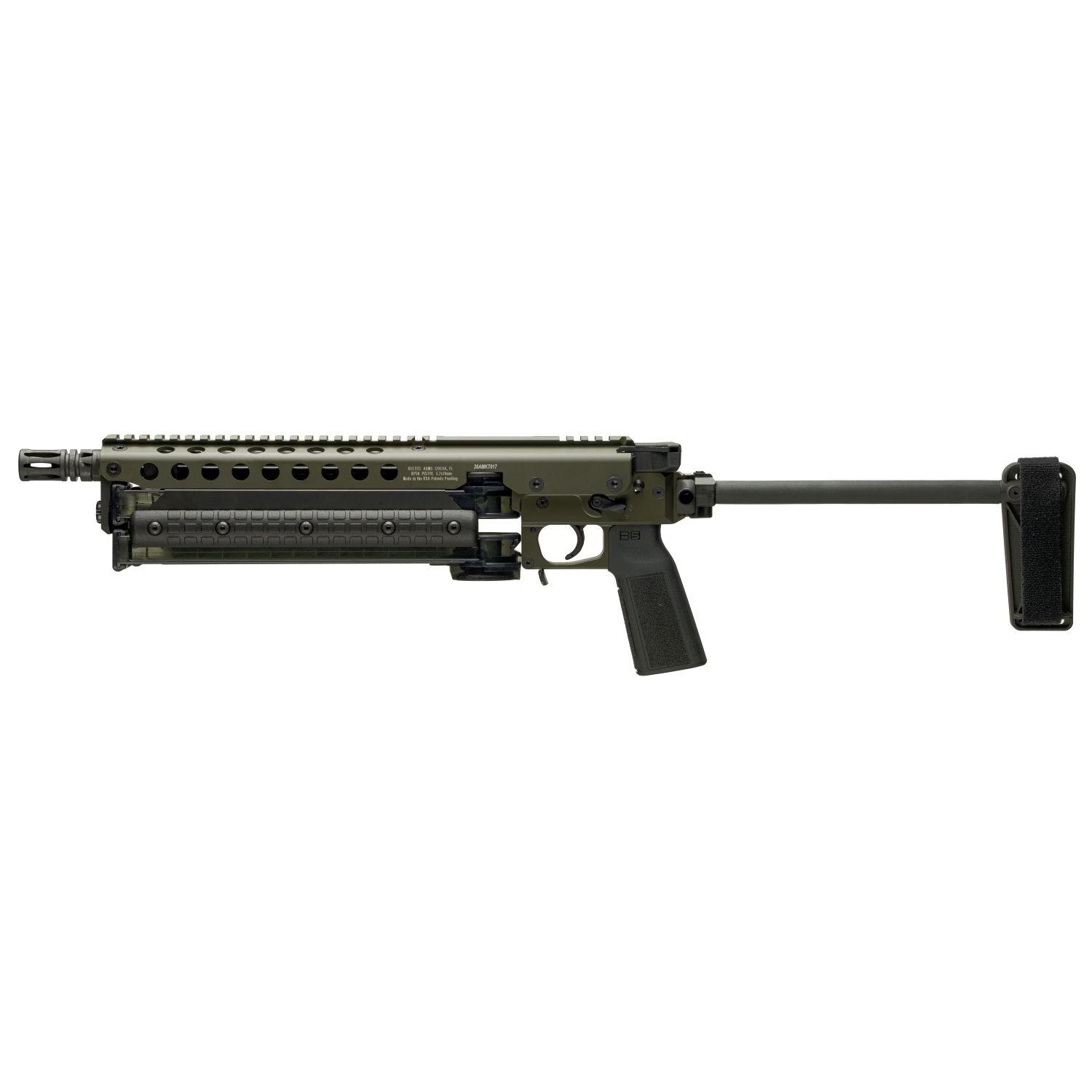 Kel-Tec KP50 Pistol 5.7x28mm 50rd Magazines(2) 9.6" Threaded Barrel Brace OD Green Jungle Clip - Precision Shot Firearms