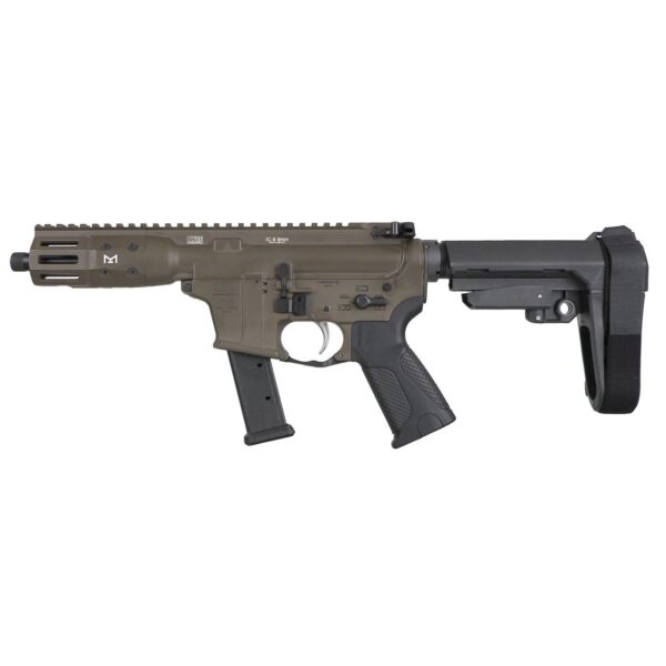 LWRC IC-9 Pistol 9mm Luger 31rd Magazine 5.6'' Barrel Patriot Brown w/SBA3 Brace - Precision Shot Firearms