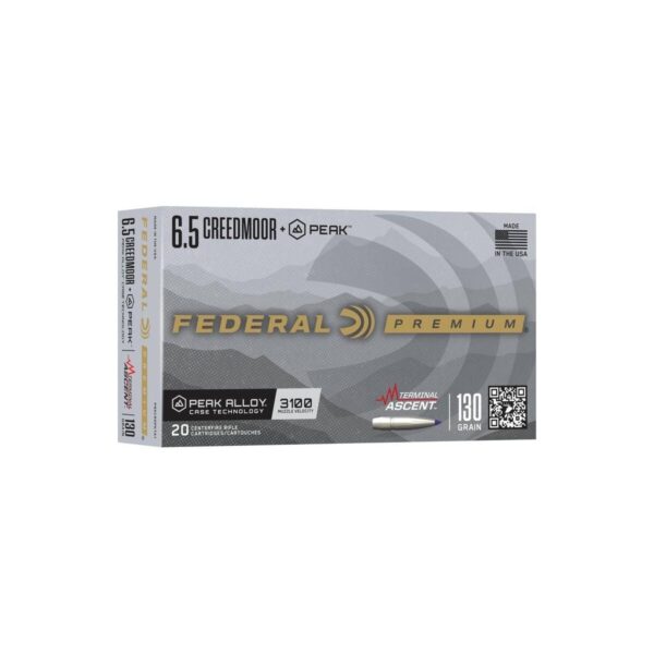 Federal Terminal Ascent Rifle Ammunition 6.5 Creedmoor +Peak 130gr PT 3100 fps 20/ct - Precision Shot Firearms