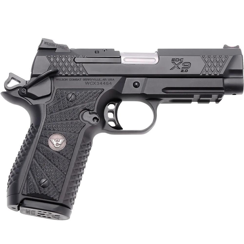 Wilson Combat EDC X9 2.0 Handgun 9mm Luger 10rd Magazine(2) 4" Barrel Lightrail Armor-Tuff Slide Anodize Frame - Precision Shot Firearms