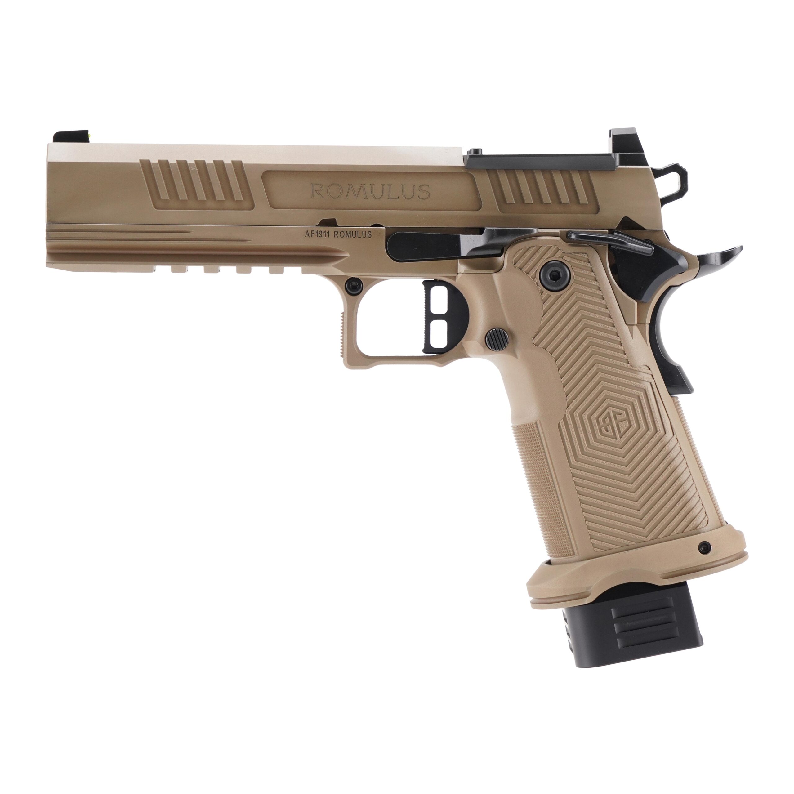Alpha Foxtrot AF1911 Romulus Handgun 9mm Luger 17rd (1) & 20rd (1) Magazines 5" FDE Black OR - Precision Shot Firearms