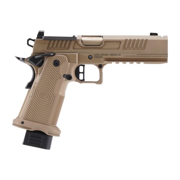 Alpha Foxtrot AF1911-Romulus MOS Adapter Handgun 9mm Luger 17(1) & 20rd(1) Magazines 5" Comp Bull Barrel FDE - Precision Shot Firearms