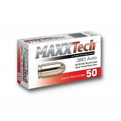 Maxxtech Brass Case Handgun Ammunition .380 ACP 95 gr FMJ 1000/ct Case - Precision Shot Firearms