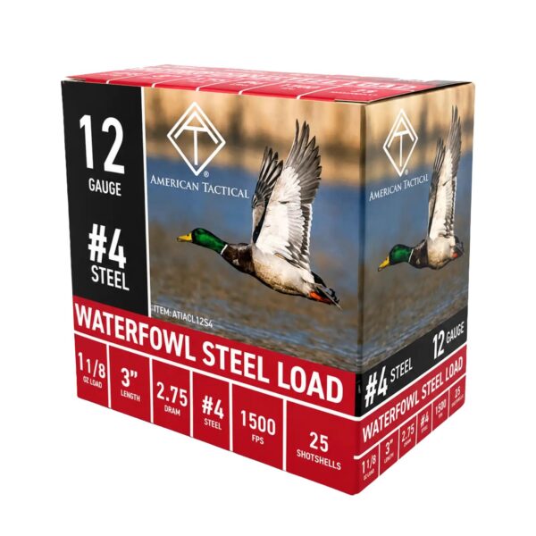 ATI Waterfowl Steel Shotshells 12ga 3" 1-1/8oz 1500fps #4 25/ct - Precision Shot Firearms