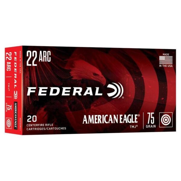 Federal American Eagle Rifle Ammunition .22 ARC 75gr TMJ 2975 fps 20/ct - Precision Shot Firearms