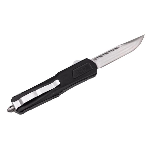 GLFA Medium OTF Automatic Knife 3-1/2" Plain Clip Point Blade Black - Precision Shot Firearms