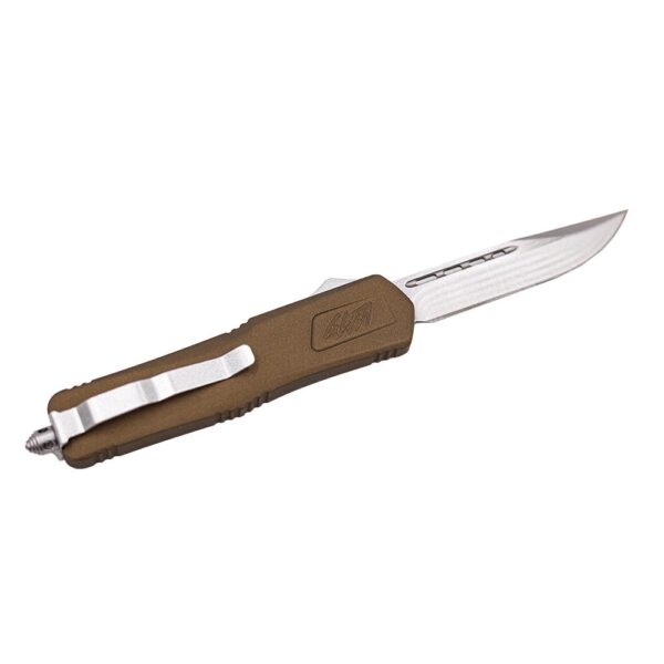 GLFA Medium OTF Automatic Knife 3-1/2" Plain Clip Point Blade Bronze - Precision Shot Firearms