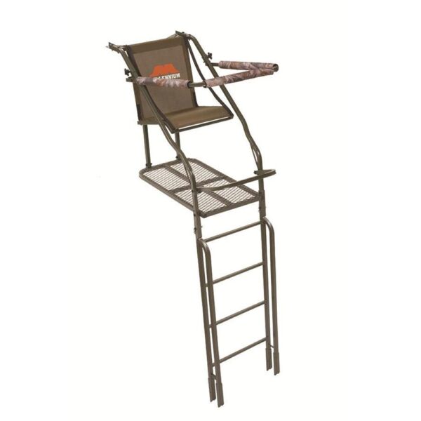 Millennium 21' Ladder Stand W Double-Size Platform & Safe-Link 35' Safety Line - MOTOR FREIGHT ONLY - Precision Shot Firearms