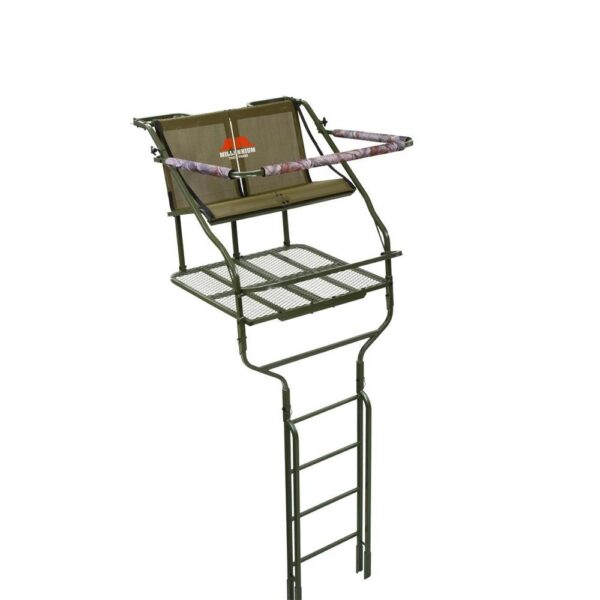 Millennium 18' Double Ladder Stand Includes Safe-Link 35' Safety Line - MOTOR FREIGHT ONLY - Precision Shot Firearms