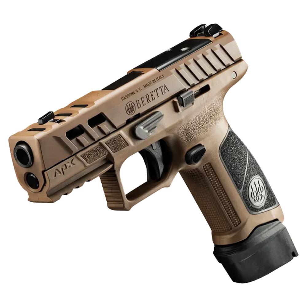 Beretta APX A1 Handgun 9mm Luger 15rd Magazines (3) 4.25" Ported Barrel FDE - Precision Shot Firearms