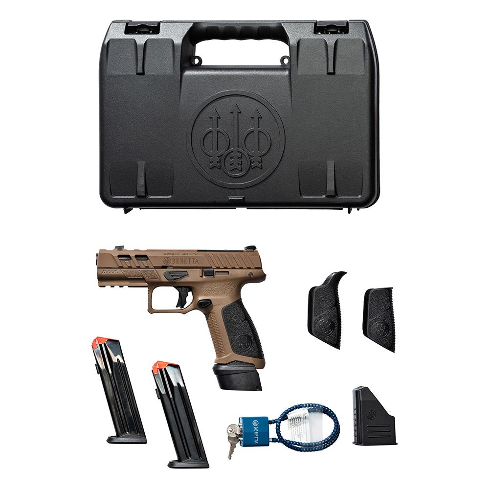 Beretta APX A1 Handgun 9mm Luger 10rd Magazines (3) 4.25" Ported Barrel FDE - Precision Shot Firearms