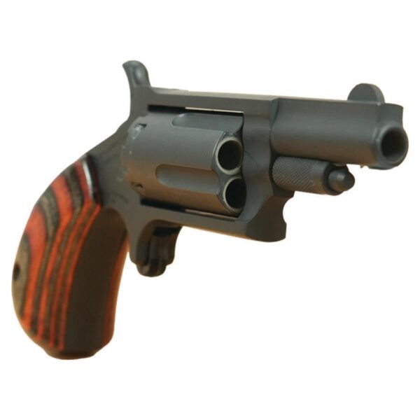NAA 22M Mini Revolver Handgun .22 Magnum 5rd Capacity 1.625" Barrel Grey Cerakote with Red & Black Checkerd Grips - Precision Shot Firearms