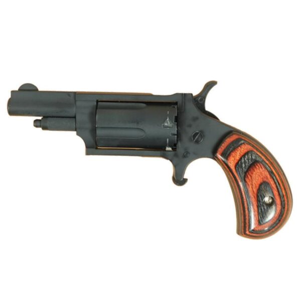 NAA 22M Mini Revolver Handgun .22 Magnum 5rd Capacity 1.625" Barrel Grey Cerakote with Red & Black Checkerd Grips - Precision Shot Firearms