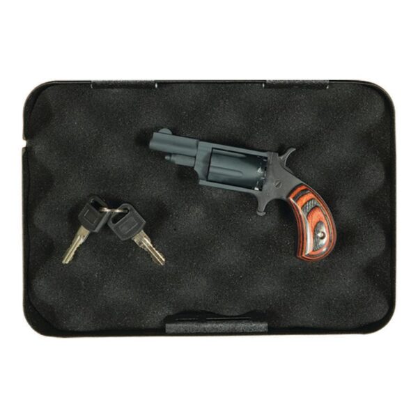 NAA 22M Mini Revolver Handgun .22 Magnum 5rd Capacity 1.625" Barrel Grey Cerakote with Red & Black Checkerd Grips - Precision Shot Firearms