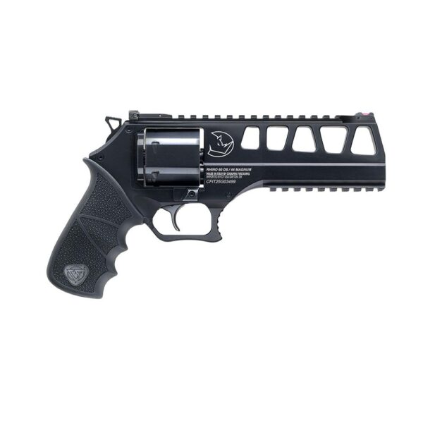 Chiappa Rhino 60DS Handgun .44 Rem Mag 6" Barrel Black Finish Adjustable Rear Sight Hogue Rubber Grip - Precision Shot Firearms
