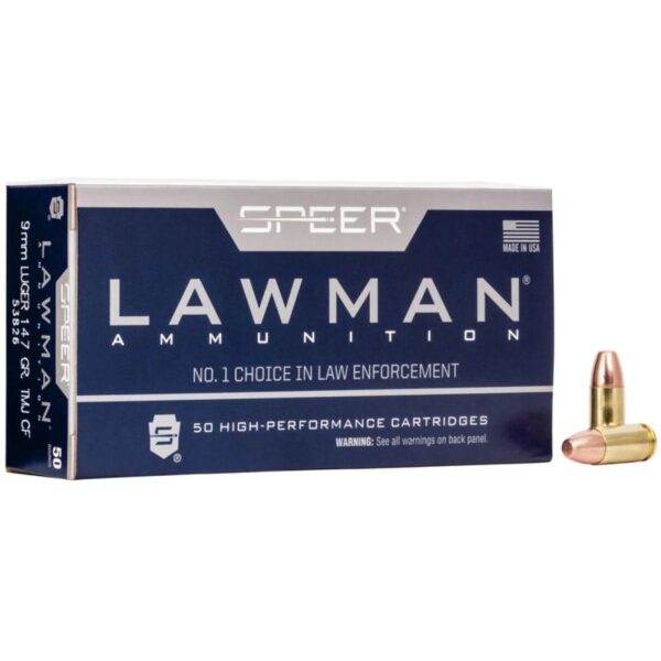 Speer Lawman Handgun Ammunition Clean-Fire 9mm Luger 147 gr. TMJ 985 fps 50/ct - Precision Shot Firearms