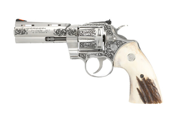 PYTHON 357MAG 4" ENGRAVED/STAG, PYTHON-SP4WTS-TWG