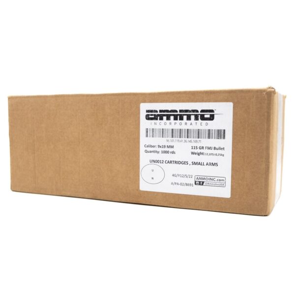Ammo Inc. Target and Range Handgun Ammunition 9mm Luger 115 gr FMJ 1128 fps 1000/ct Case(20 50/ct Boxes - Precision Shot Firearms