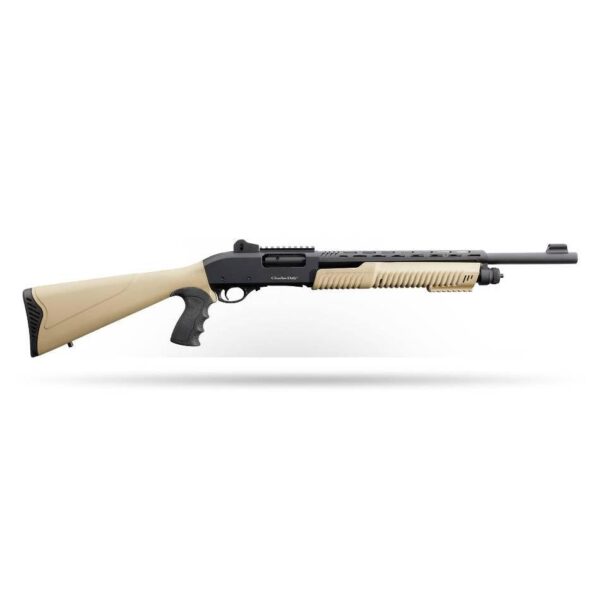 Charles Daly Model 301 Tactical Pump Shotgun 12ga 3"Chamber 5rd Capacity 18.5" Barrel FDE Stock Ghost Ring sight - Precision Shot Firearms