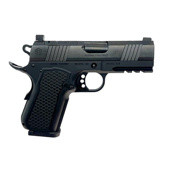 Alpha Foxtrot AF1911-S15 AMBI-BOB Handgun 9mm Luger 15rd Magazine 3.5'' Barrel Optic Ready DLC Black - Precision Shot Firearms