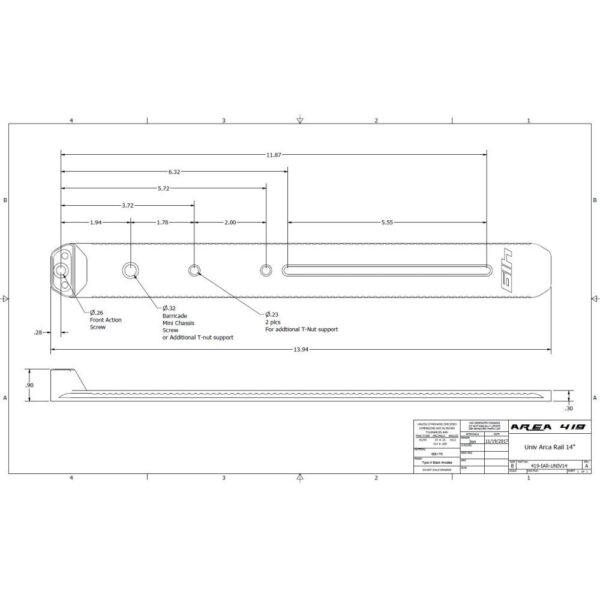 Area 419 ARCALOCK 12" Universal Barricade Rail Kit with Clamp - Precision Shot Firearms