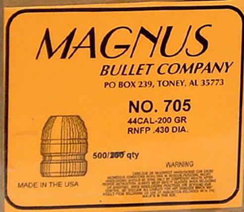 Magnus RNFP Bullets .44 Cal .430" 200gr 500/ct - Precision Shot Firearms