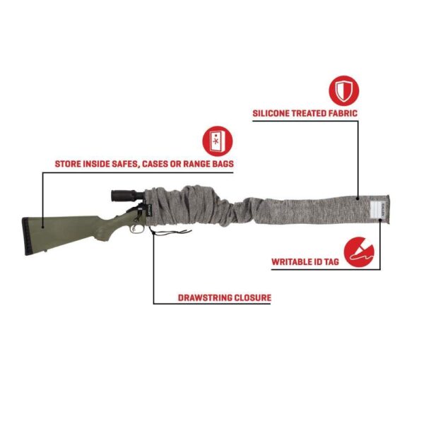 Allen Rifle Gun Sock with Writeable ID Label 52" Grey - Precision Shot Firearms