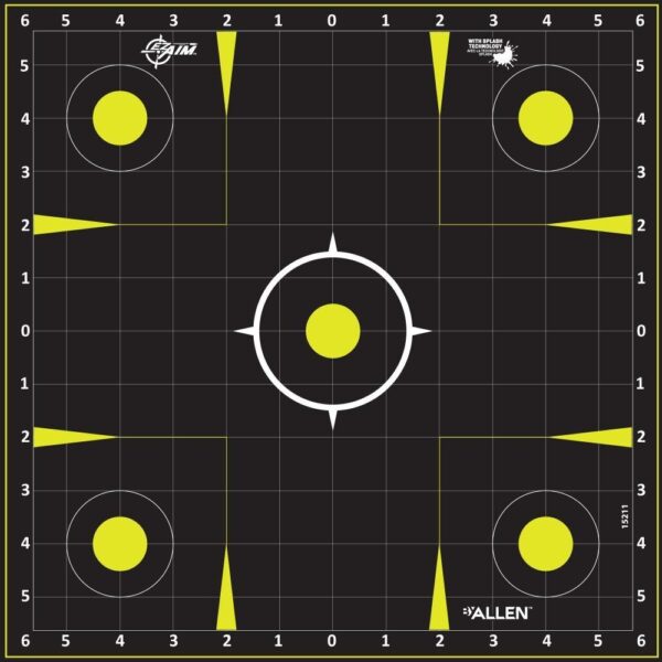 Allen EZ Aim Non-Adhesive Splash Target 12.5" Black and Yellow 30 per Pad - Precision Shot Firearms