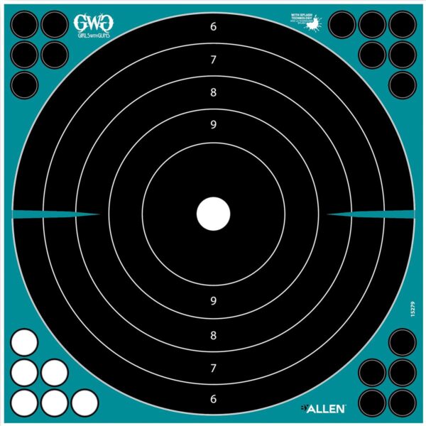 Allen Girls with Guns Splash Adhesive Bullseye 12" - 5/ct - Precision Shot Firearms