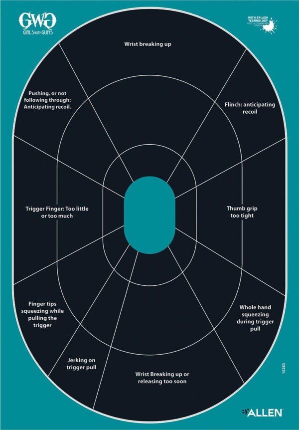 Allen Girls with Guns Splash Adhesive Oval Silhoutte Target 12x18 - 5/ct - Precision Shot Firearms