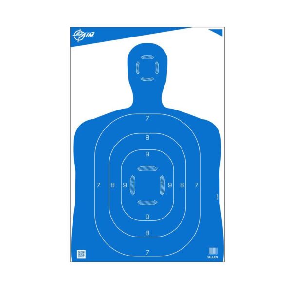 Allen EZ-Aim Silhouette Paper Shooting Targets 23"W x 35"H Blue 100/ct - Precision Shot Firearms