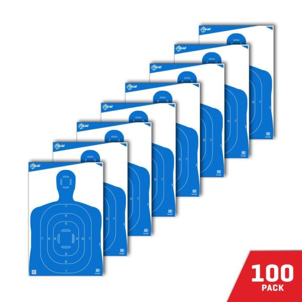 Allen EZ-Aim Silhouette Paper Shooting Targets 23"W x 35"H Blue 100/ct - Precision Shot Firearms