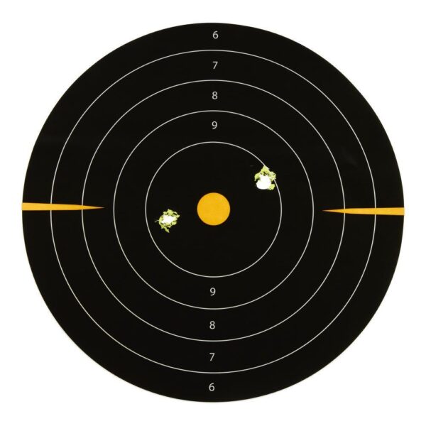 Allen EZ Aim Adhesive Splash Bullseye Target 12" Black and Yellow 25 Pack - Precision Shot Firearms