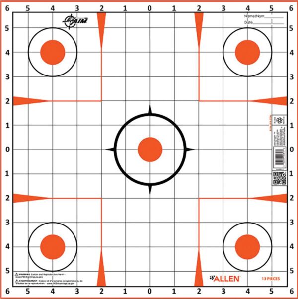 Allen EZ AIM Paper Targets Sight-In Grid 12x12 -12/ct - Precision Shot Firearms
