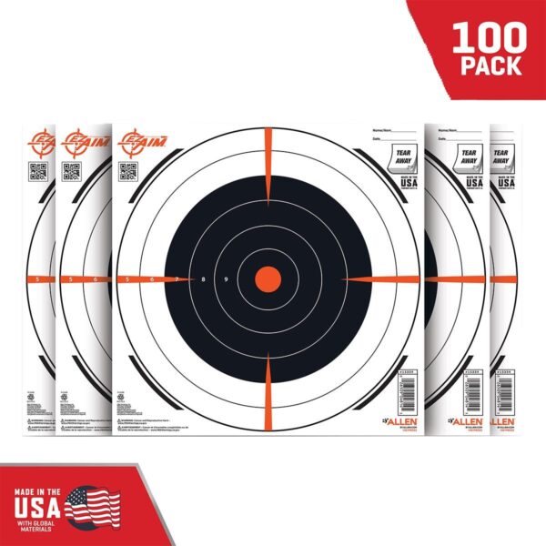 Allen EZ Aim paper Bullseye Target Pad 12x12 100 per Pad - Precision Shot Firearms