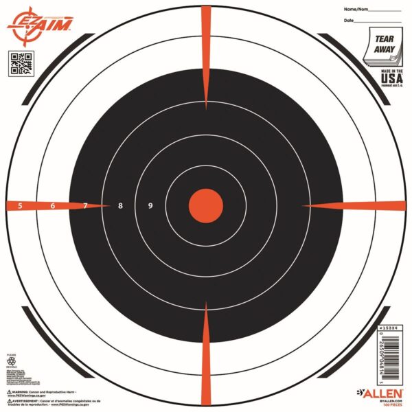 Allen EZ Aim paper Bullseye Target Pad 12x12 100 per Pad - Precision Shot Firearms
