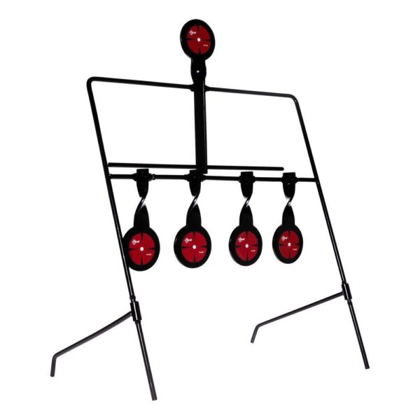 EZ-Aim Deflector Resetting Spinner Target System 16"W x 22.25"H Black/Red - Precision Shot Firearms