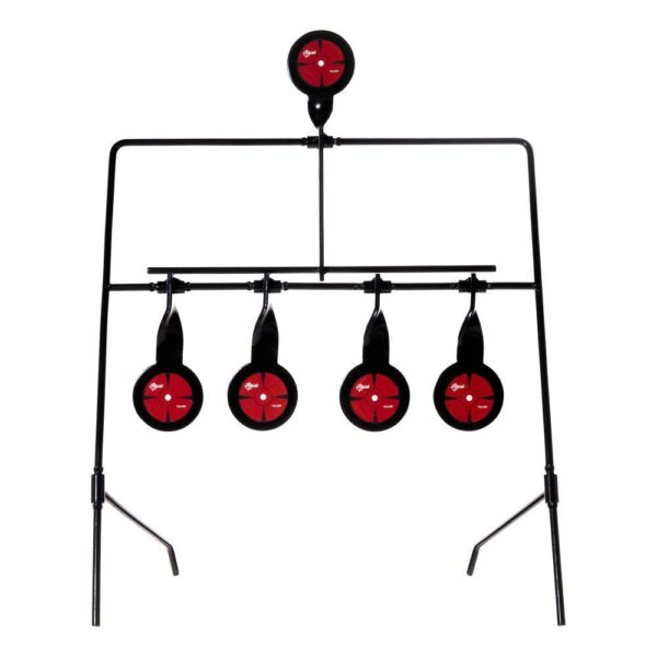 EZ-Aim Deflector Resetting Spinner Target System 16"W x 22.25"H Black/Red - Precision Shot Firearms