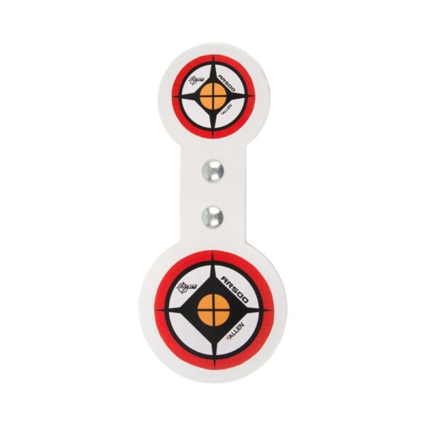 Allen EZ-Aim Hardrock AR500 Round Spinner Targets & Stand for Rimfire Rounds & Centerfire Pistols 7.375"W x 21.75"H White/Red/Black - Precision Shot Firearms