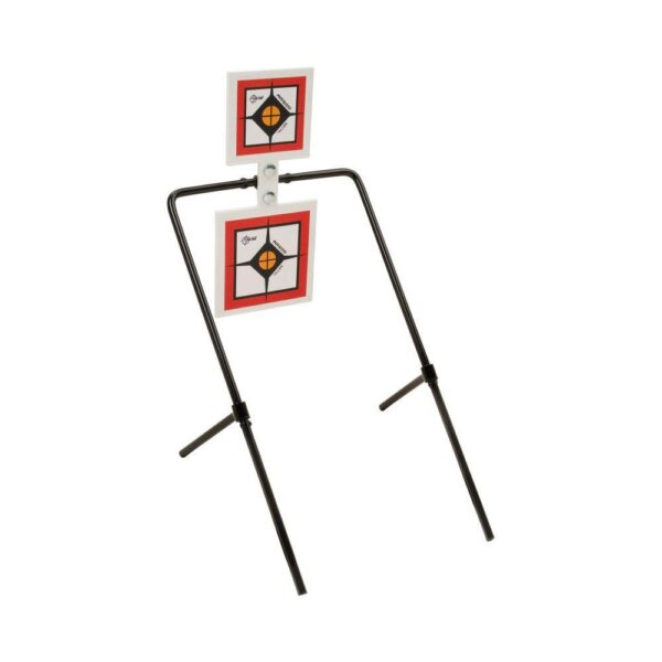 Allen EZ-Aim Hardrock AR500 Square Spinner Targets & Stand for Rimfire Rounds & Centerfire Pistols 9.5"W x 22.75"H White/Red/Black - Precision Shot Firearms