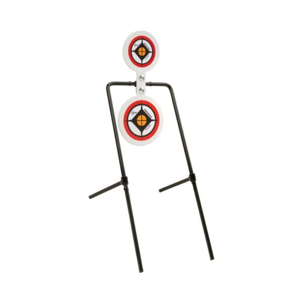 Allen EZ-Aim Hardrock AR500 Round Spinner Targets & Stand for Rimfire Rounds & Centerfire Pistols 7.375"W x 23"H White/Red/Black - Precision Shot Firearms