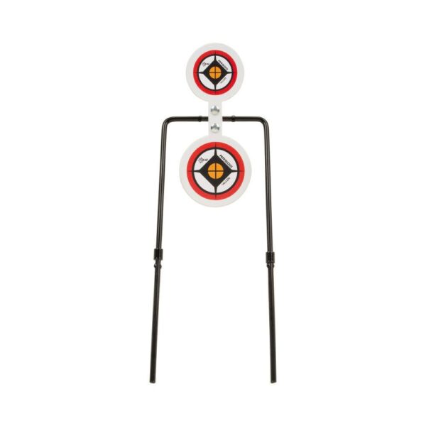 Allen EZ-Aim Hardrock AR500 Round Spinner Targets & Stand for Rimfire Rounds & Centerfire Pistols 7.375"W x 23"H White/Red/Black - Precision Shot Firearms