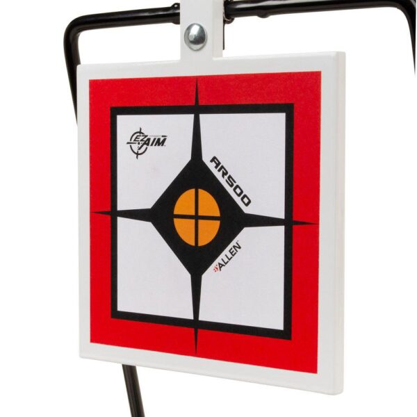 Allen EZ-Aim Hardrock AR500 Square Spinner Target & Stand for Rimfire Rounds & Centerfire Pistols 9.5"W x 20"H White/Red/Black - Precision Shot Firearms