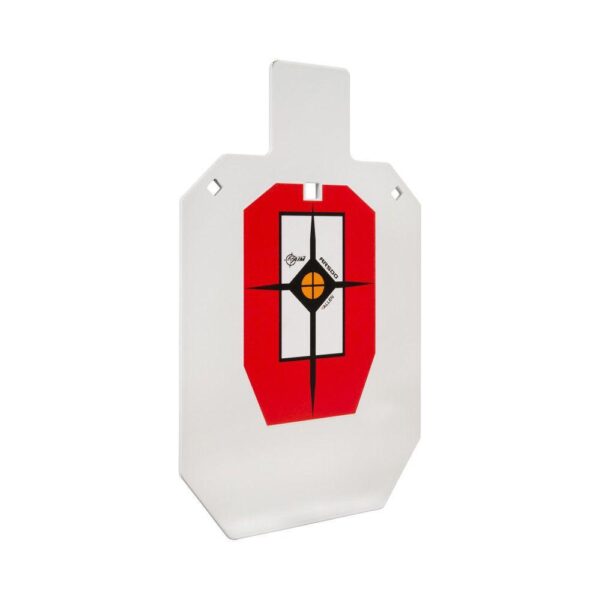 EZ-Aim Hardrock AR500 IPSC Silhouette Shooting Target 9"W x 14.875H" White/Red/Black - Precision Shot Firearms