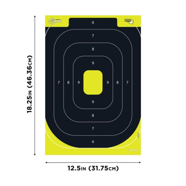 Allen EZ Aim Splash Reactive Paper Target IPSC Silhouette 12.5"x18.25" Yellow and Black 30 per Pad - Precision Shot Firearms