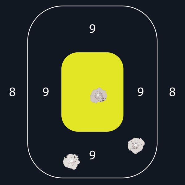 Allen EZ Aim Splash Reactive Paper Target IPSC Silhouette 12.5"x18.25" Yellow and Black 30 per Pad - Precision Shot Firearms