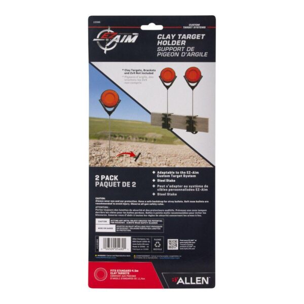 Allen EZ-Aim Clay Target Holder Holds 4.5" Clay Targets 2-Pack - Black - Precision Shot Firearms