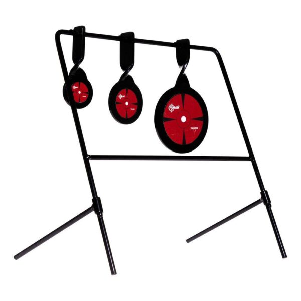 EZ-Aim Triple Deflector Spinner Target System Rimfire .22 Cal. & Air Guns 10.75"W x 12.5"H - Black/Red - Precision Shot Firearms